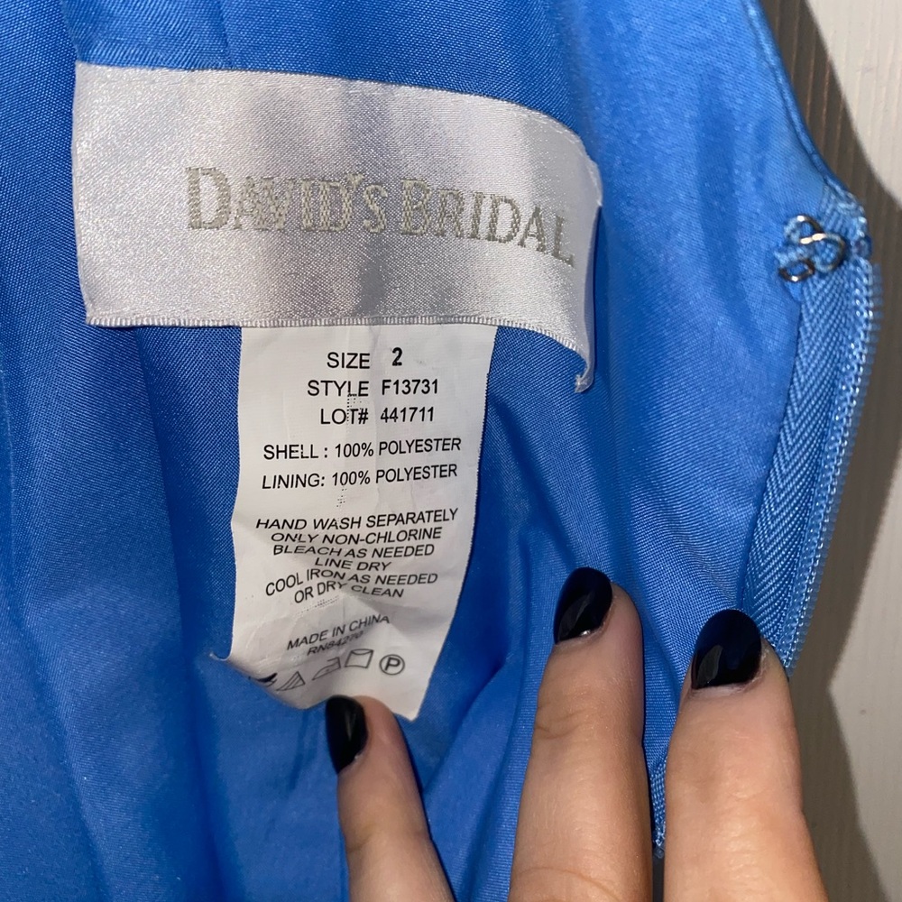 David’s bridal size #2 dress, light blue